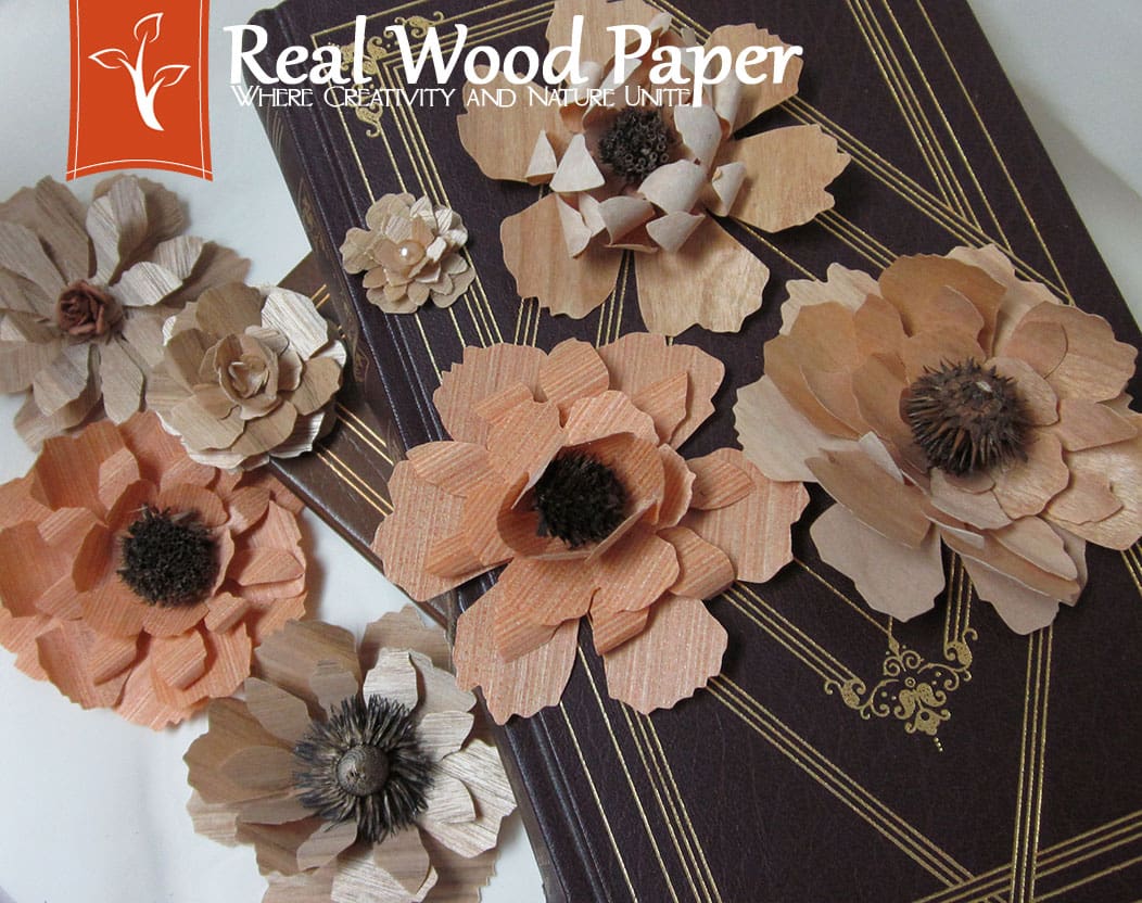 DIY Real Wood Paper Die Cut Flowers