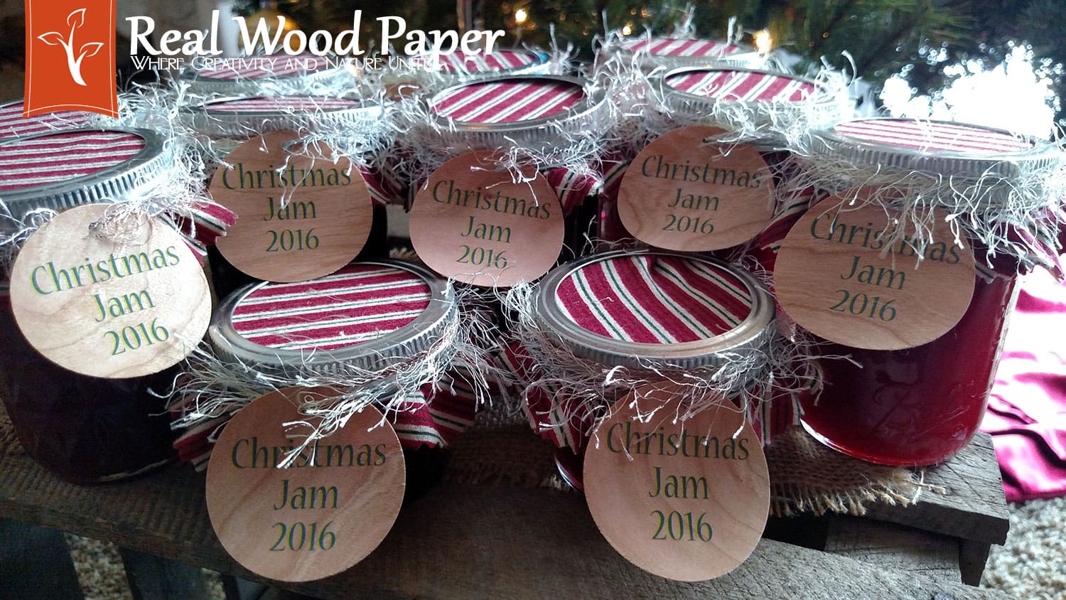 Real Wood Paper Circle Tags using Cherry Fleece Back