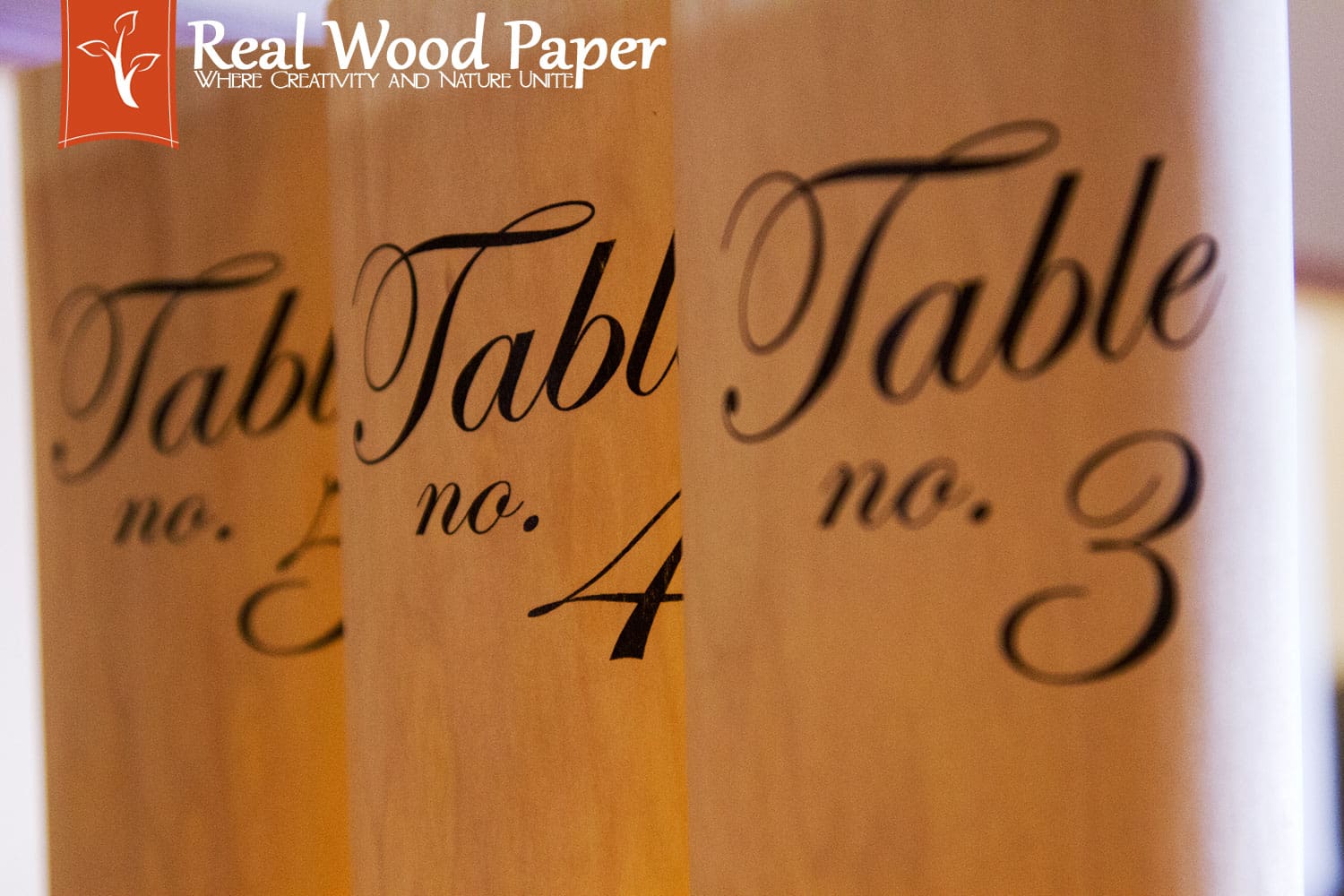 Maple Real Wood Paper Table Numbers