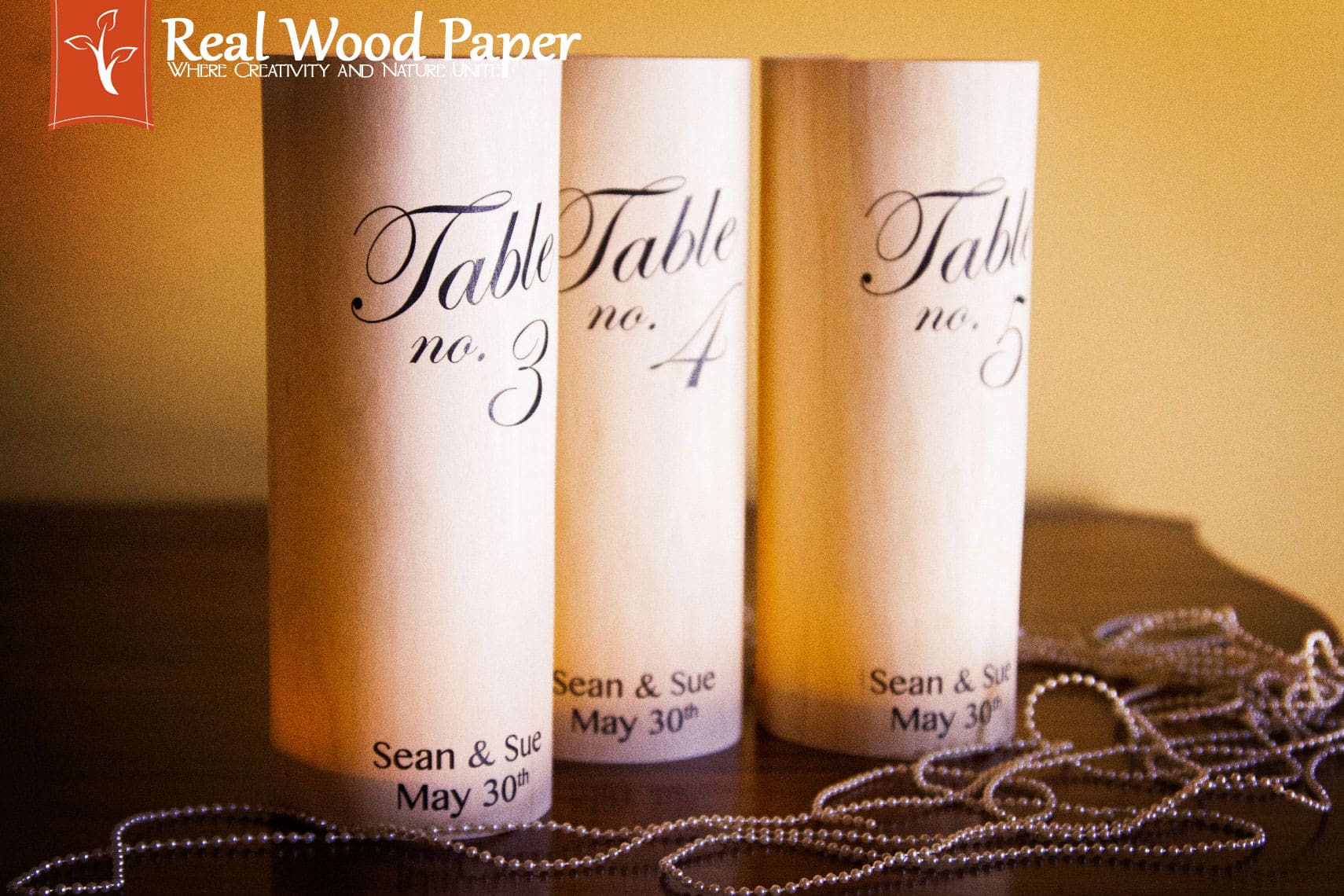 Maple Real Wood Paper Table Luminaries