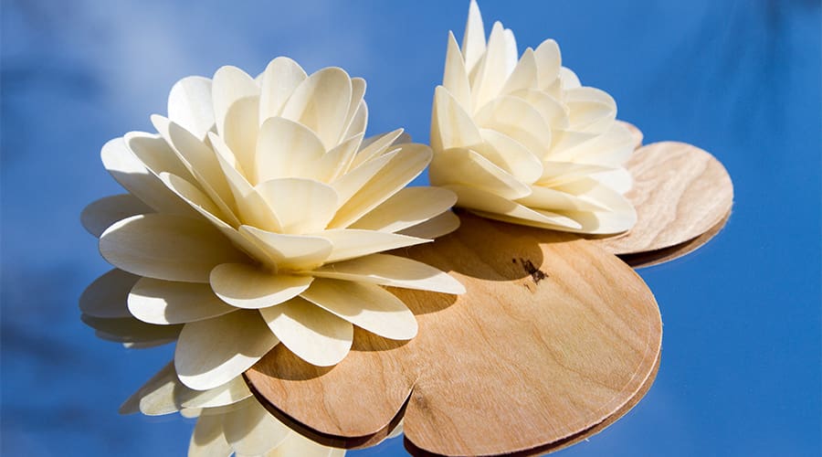 Water Lilies Real Wood Paper DIY Wedding