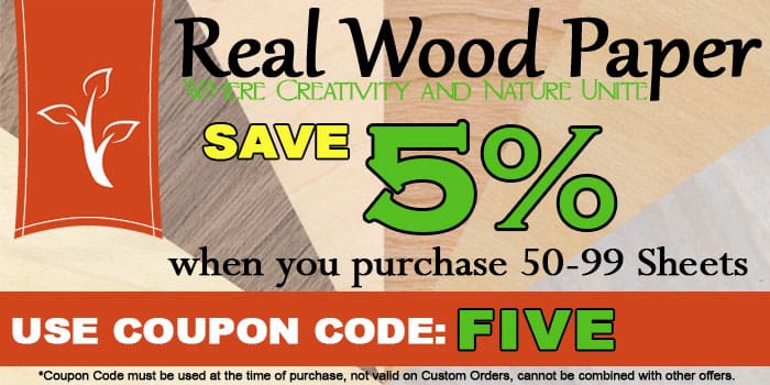 Real Wood Paper Coupon Code 5% off