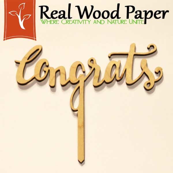 Congrats Wood Cake Toppers