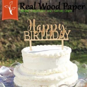 Happy Birthday Wood Cake Toppers