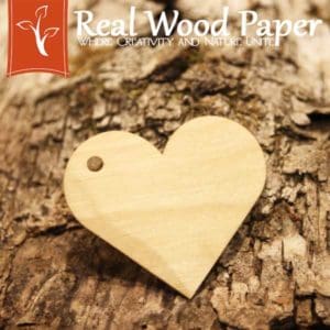 Birch Wood Laser Cut Heart Shape Hang Tag