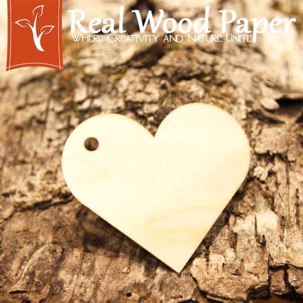 Maple Wood Laser Cut Heart Shape Hang Tag