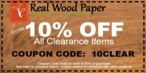 Real Wood Paper Coupon Code for Clearance Items