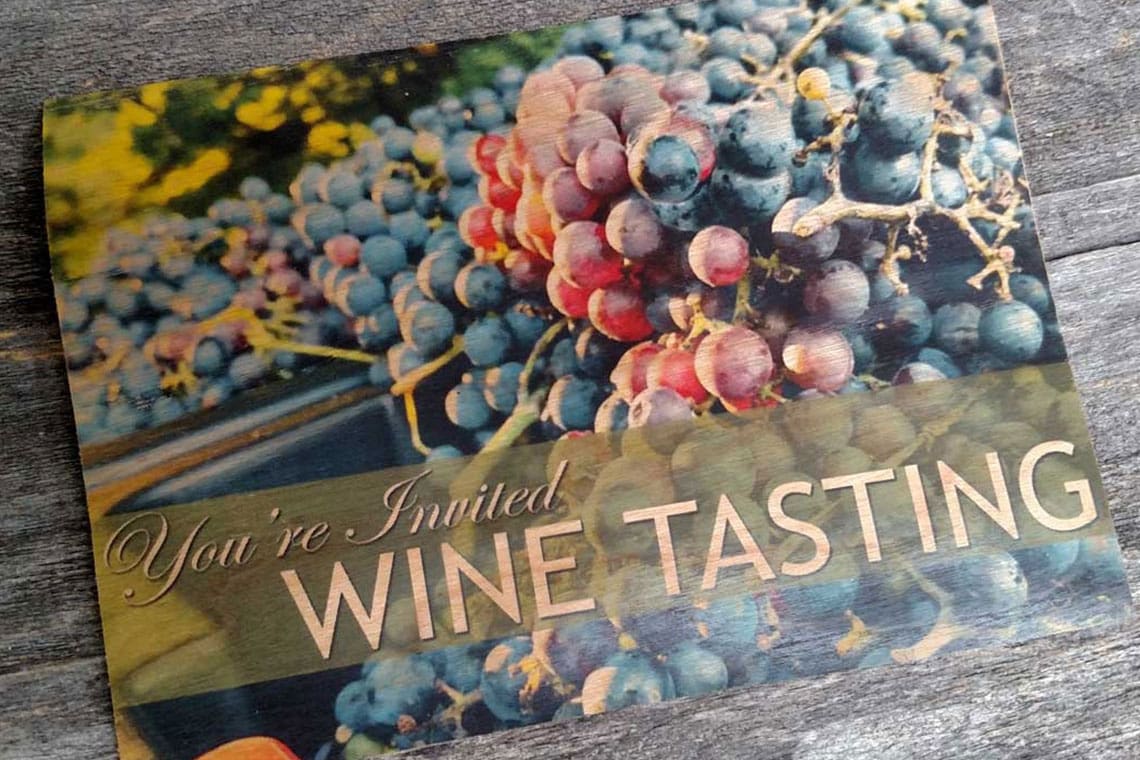 Wooden Wine Tasting Invitation