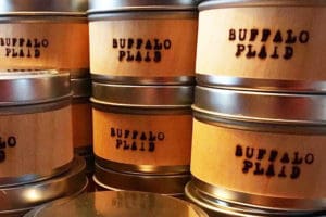 Buffalo Plaid Wood Burned Candle Wraps