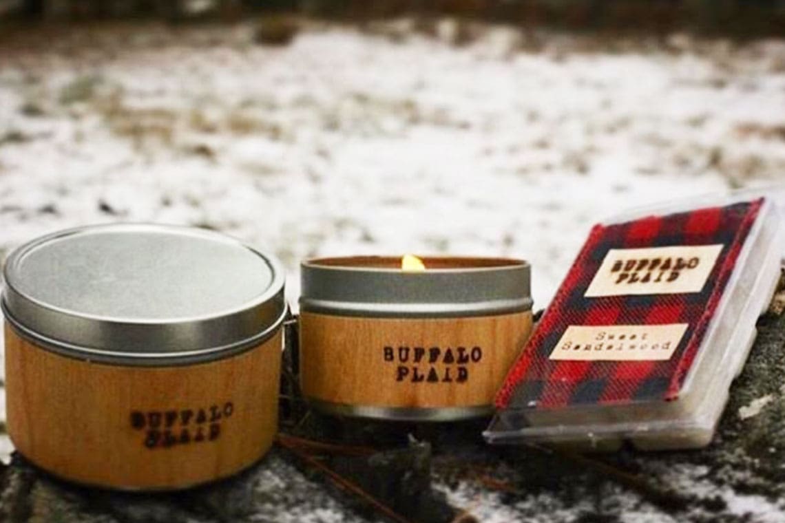 Buffalo Plaid Wood Burned Candle Wrap2