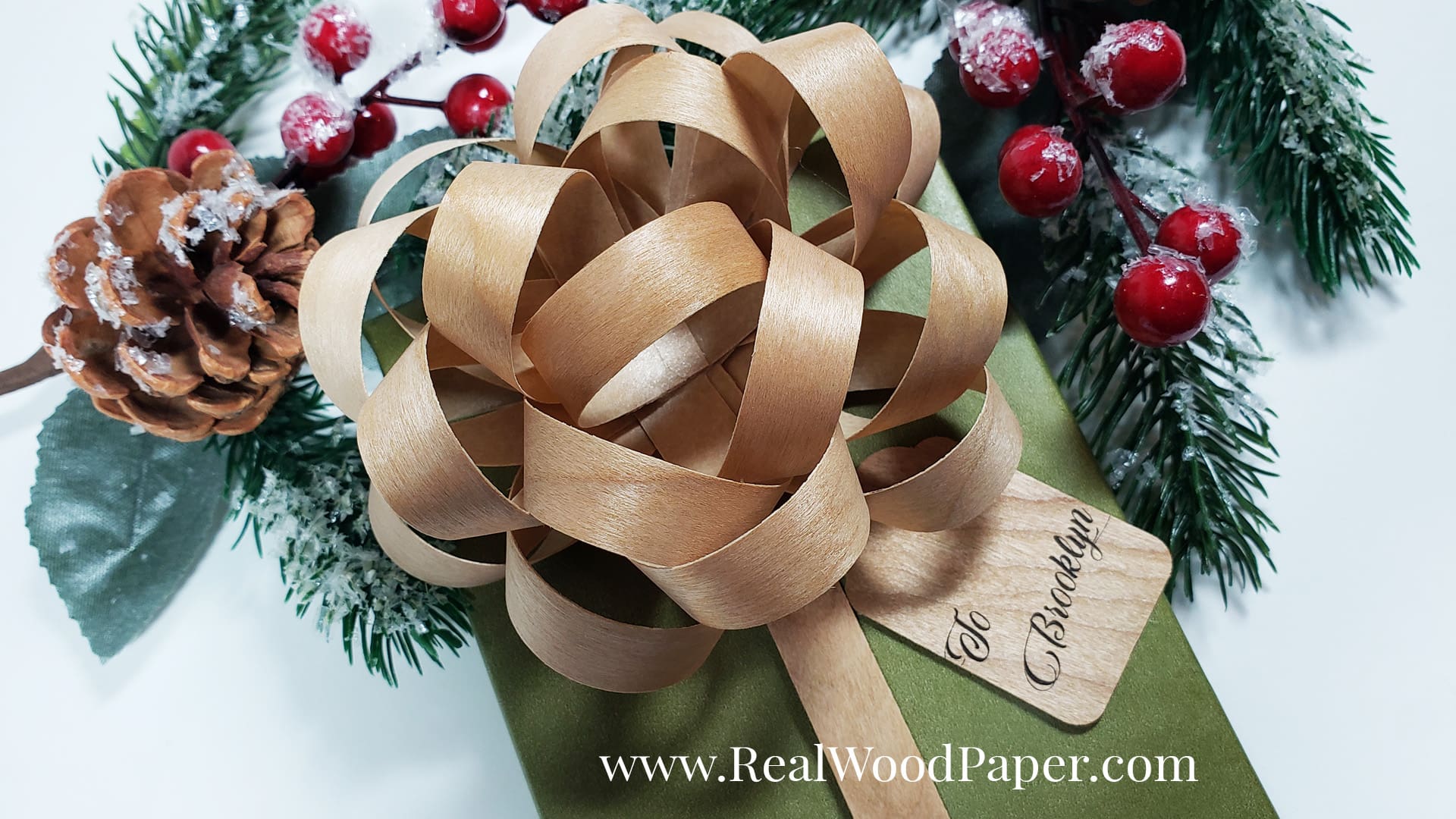 Real Wood Paper Bow for gifts