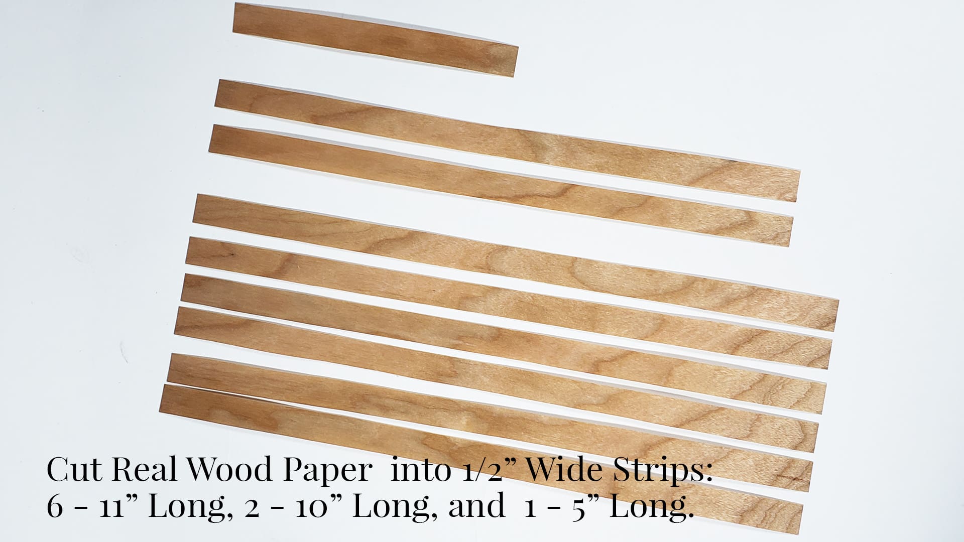 Cut wood into 1/2" wide strips