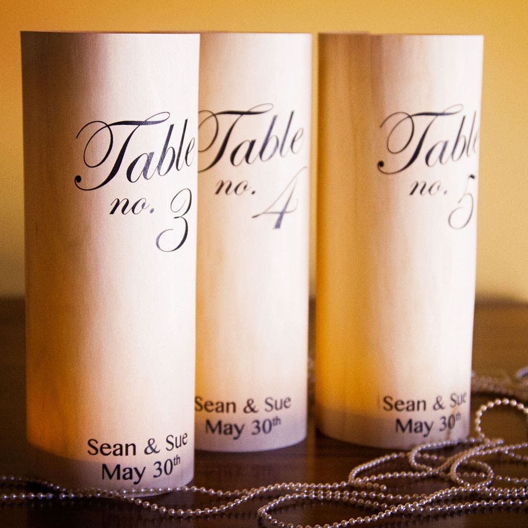 Wood Table Number Luminary Wood Table Number Luminary