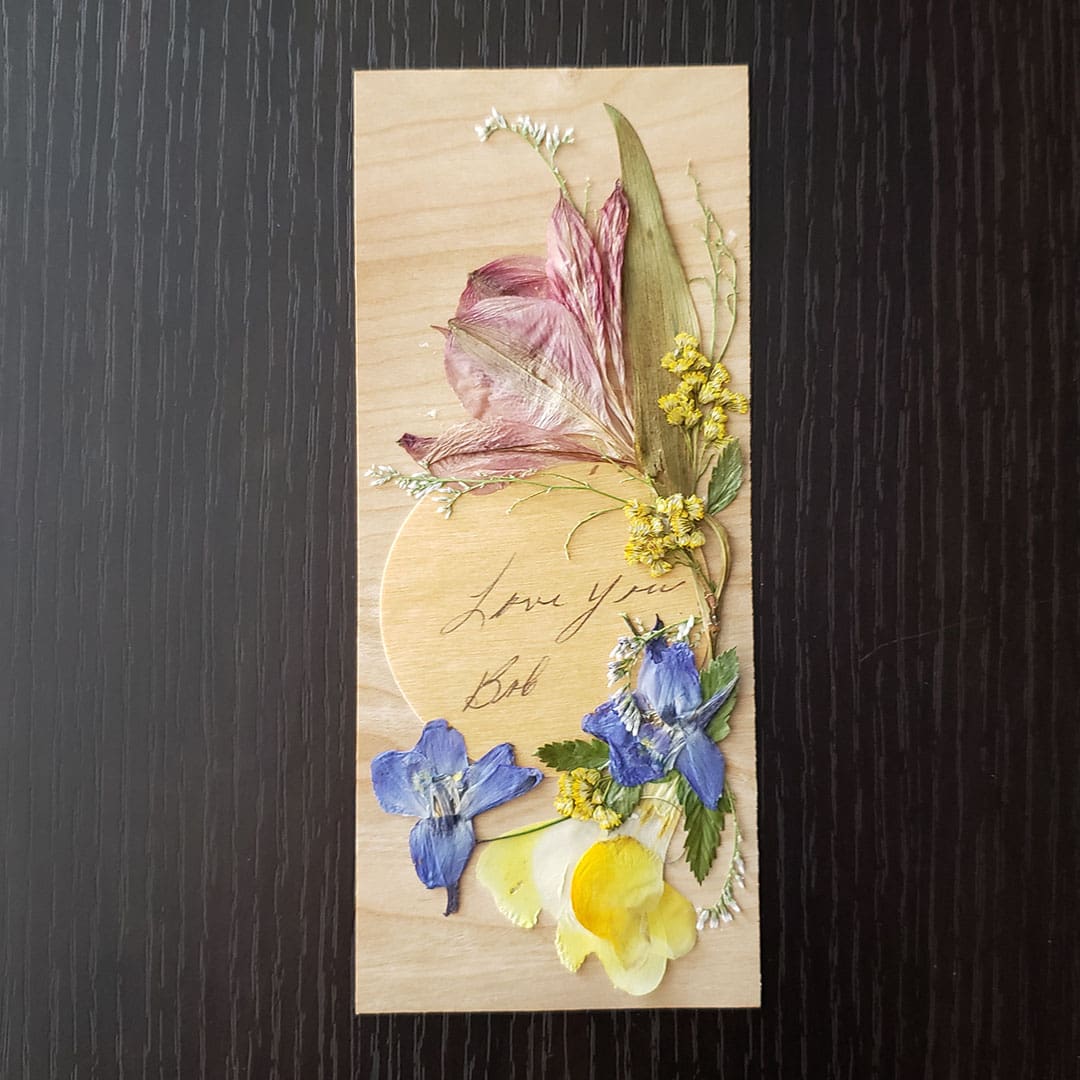 Pressed Flower Memorial Bookmark Wooden | Real Wood Paper Pressed Flower Memorial Bookmark Wooden