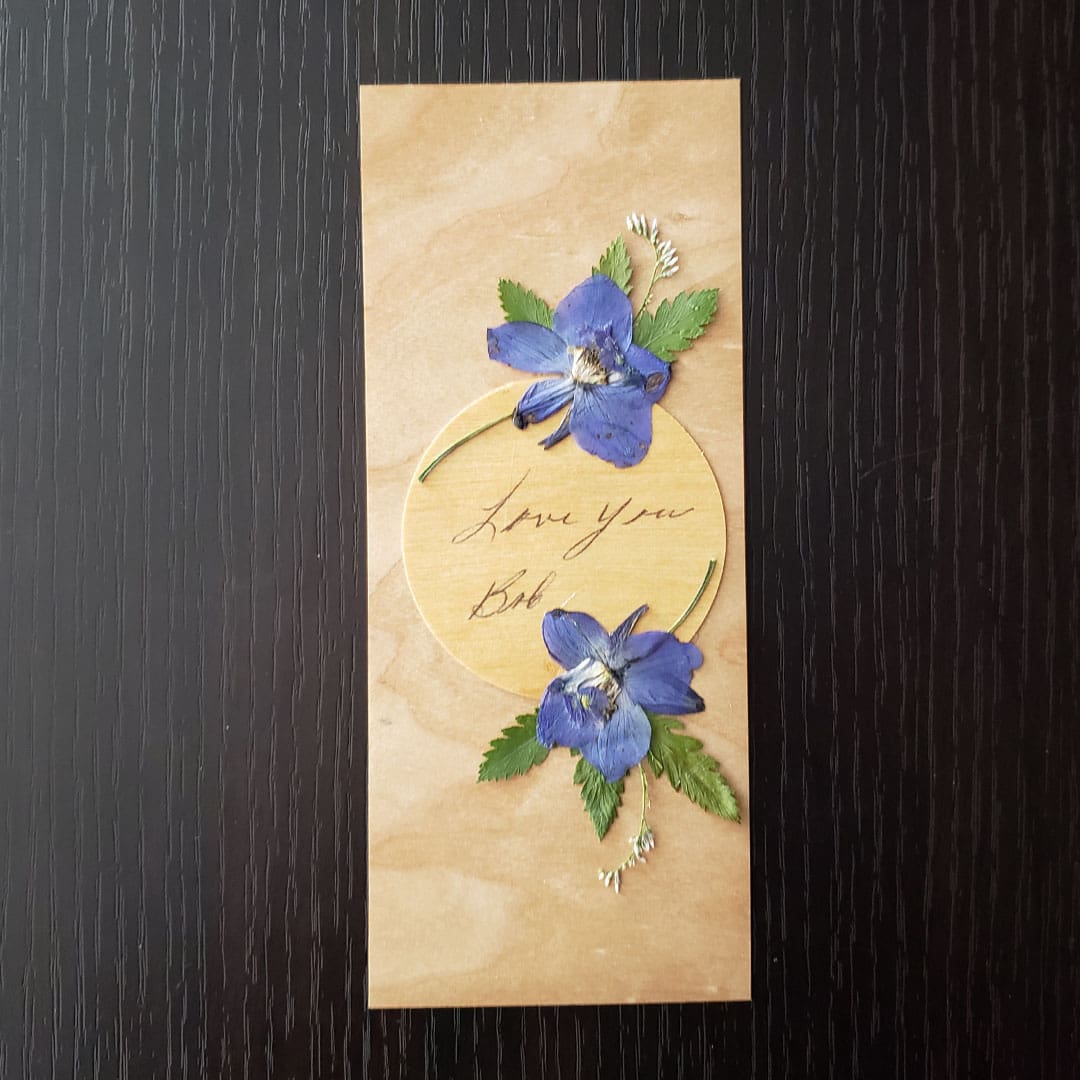 Pressed Flower Memorial Bookmark Wooden