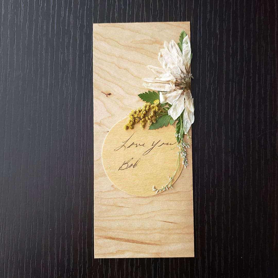 Pressed Flower Memorial Bookmark Wooden