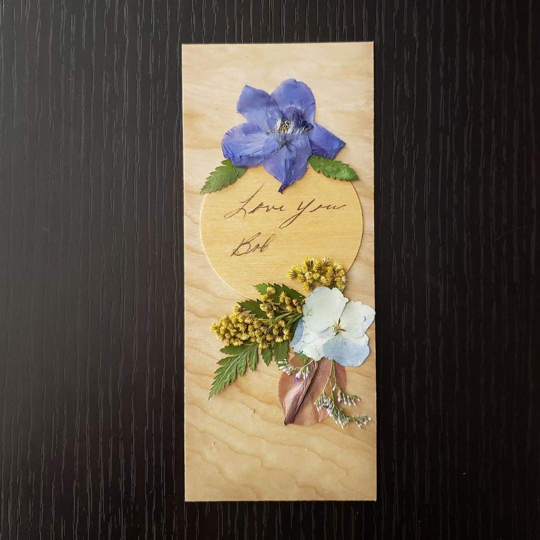 Pressed Flower Memorial Bookmark Wooden