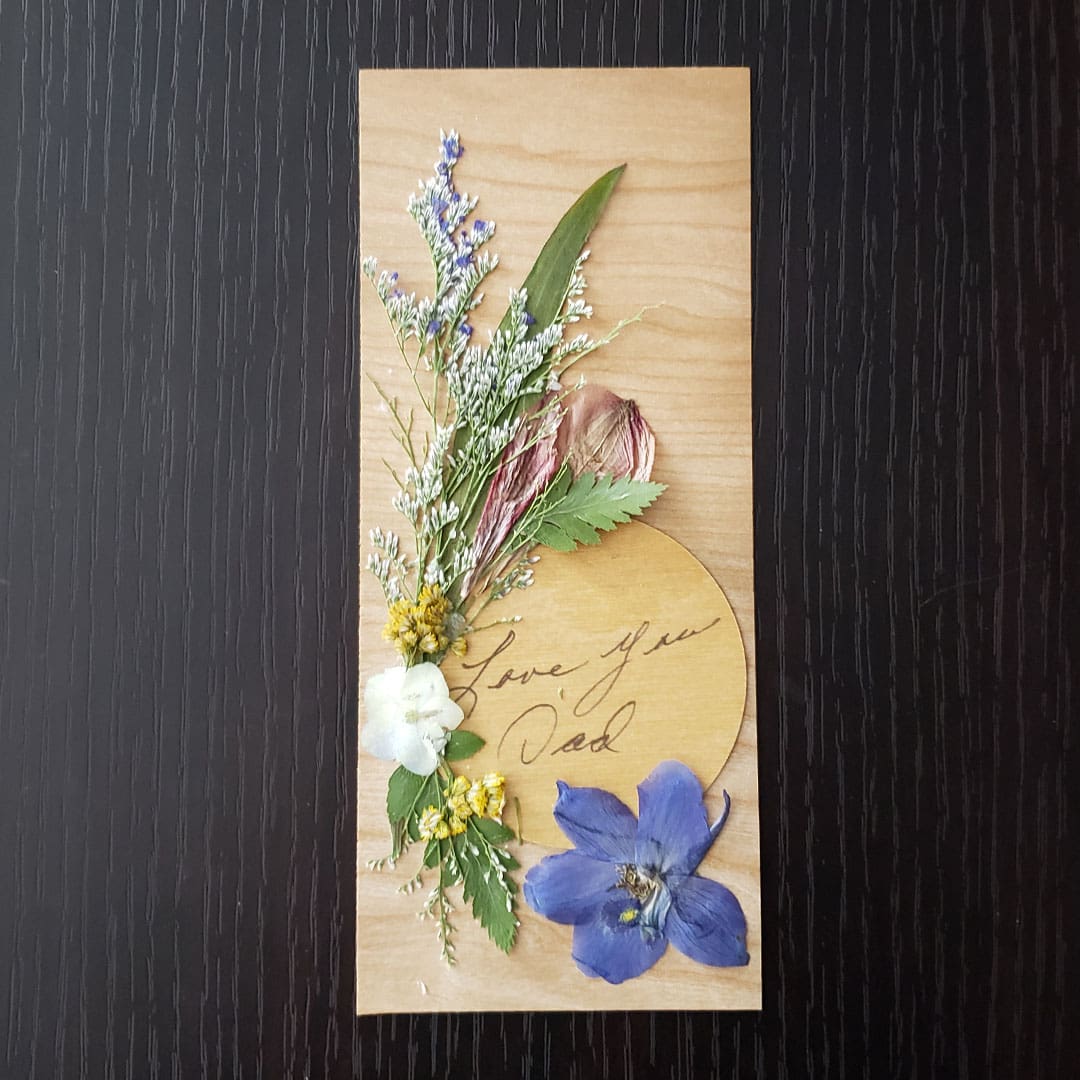 Pressed Flower Memorial Bookmark Wooden