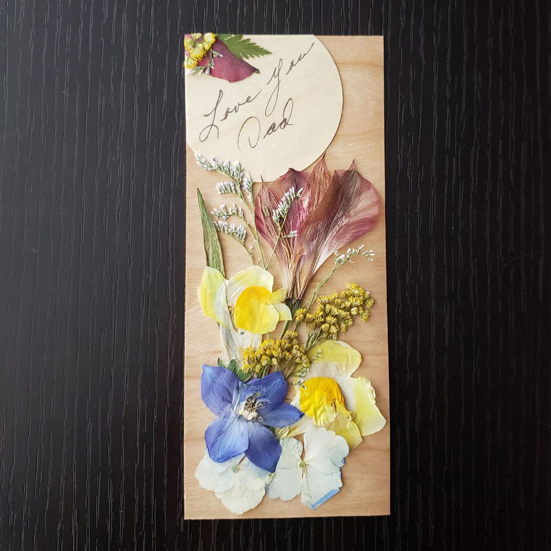 Pressed Flower Memorial Bookmark Wooden