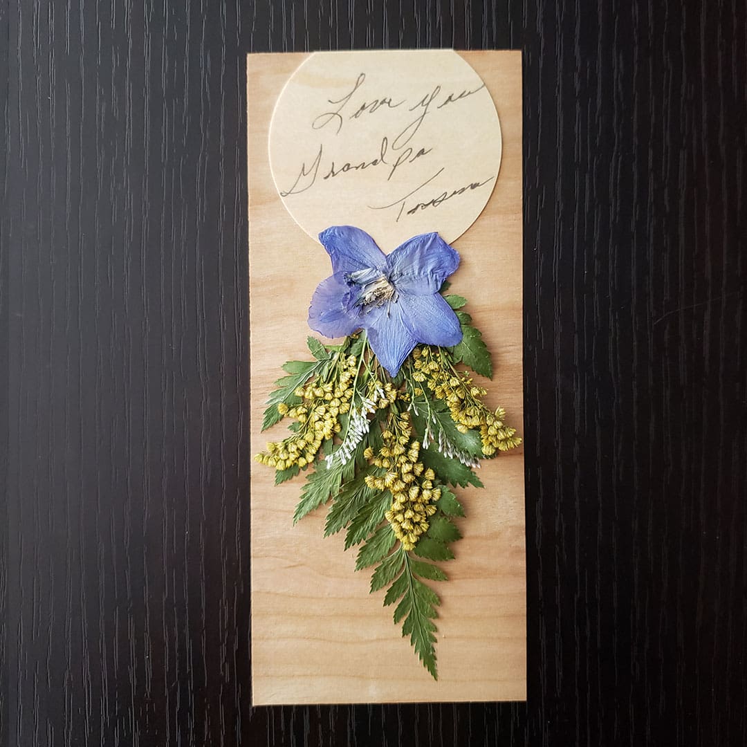 Pressed Flower Memorial Bookmark Wooden