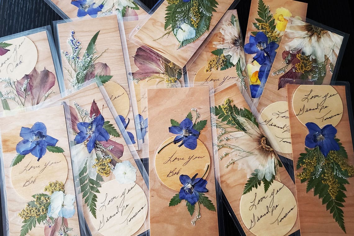 Pressed Flower Memorial Wooden Bookmark