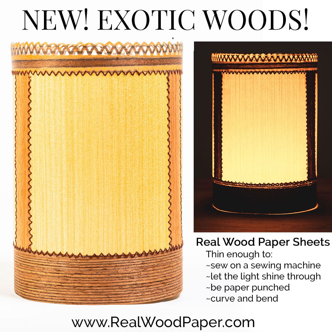 real wood paper luminary