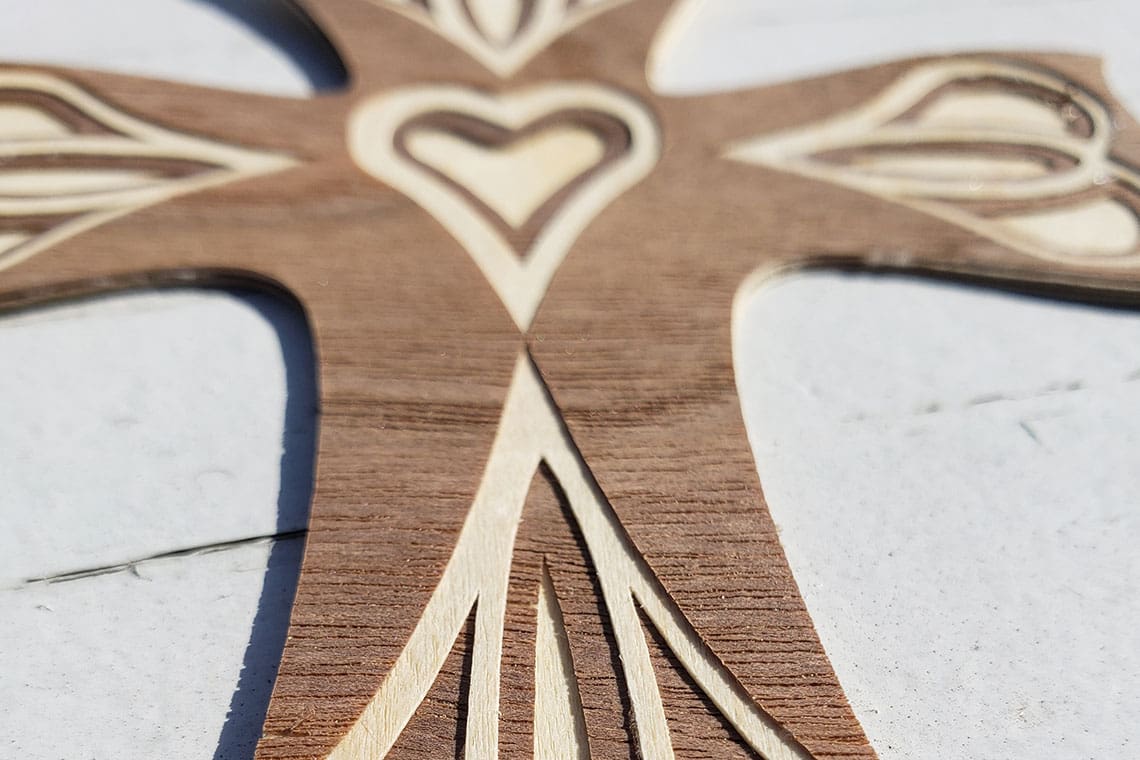 DIY wooden cross bookmark made with a cricut maker4