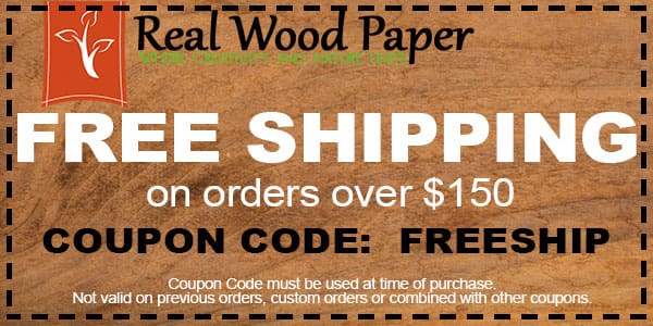 Real Wood Paper Free Shipping Coupon Code