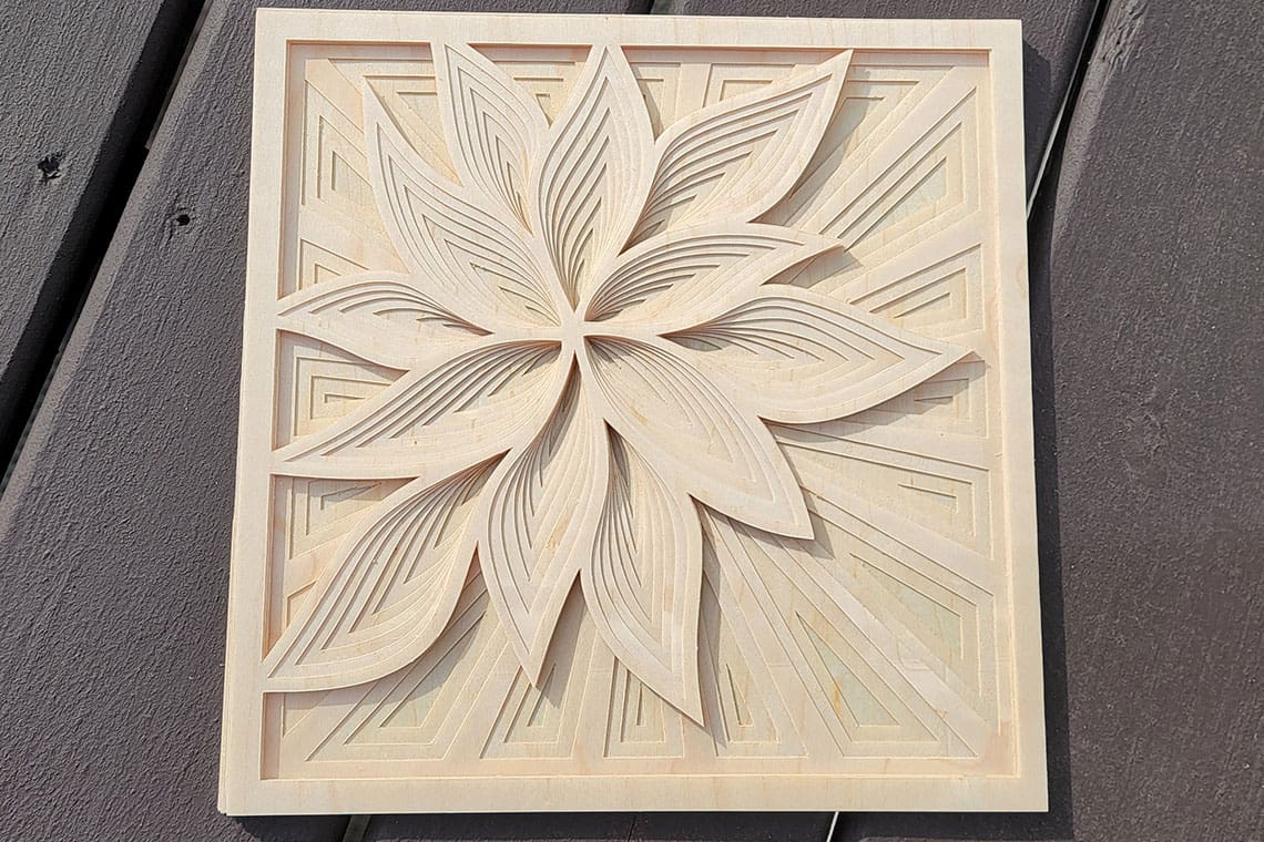 3D Maple Wood Mandala Flower