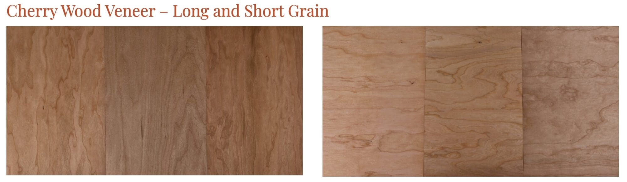 Cherry Wood Veneer Long and Short Grain