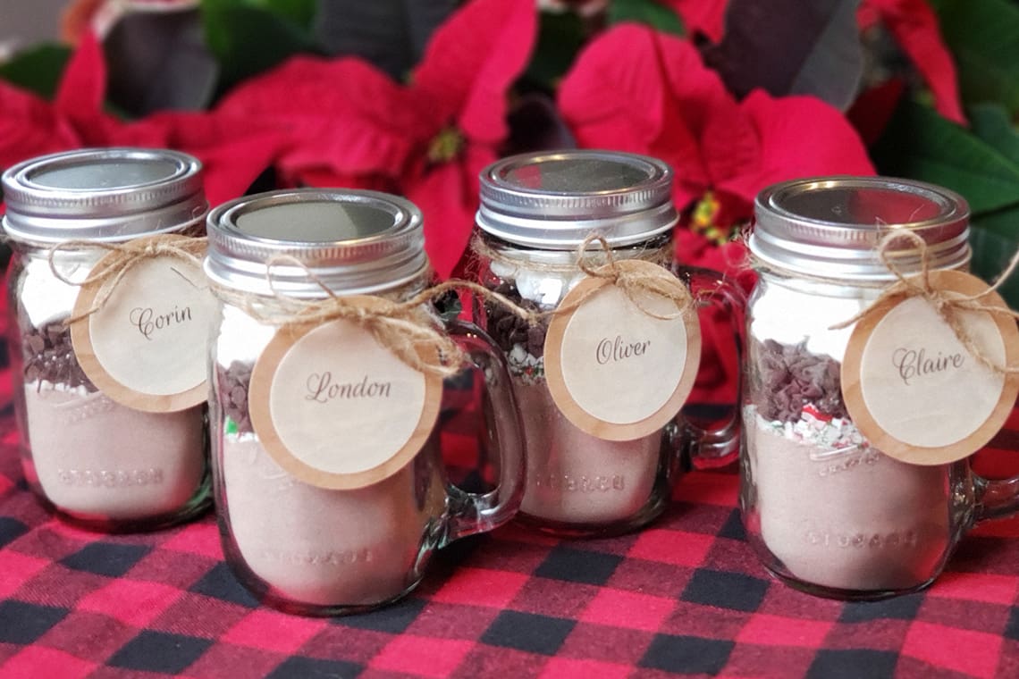 DIY Hot Chocolate Jar Gift Tags | Real Wood Paper DIY Hot Chocolate Jar Gift Tags