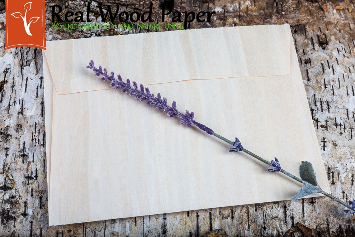 Aspen Wood Envelope with Lavender