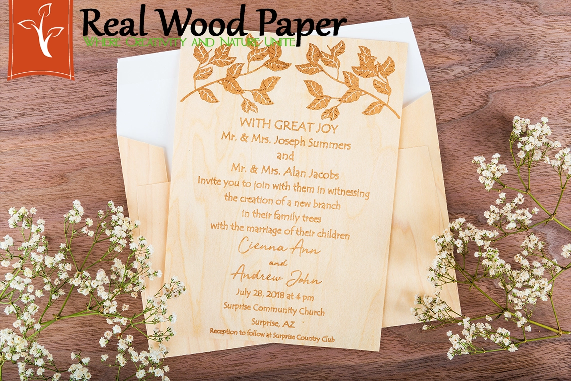 Maple Wood Wedding Card
