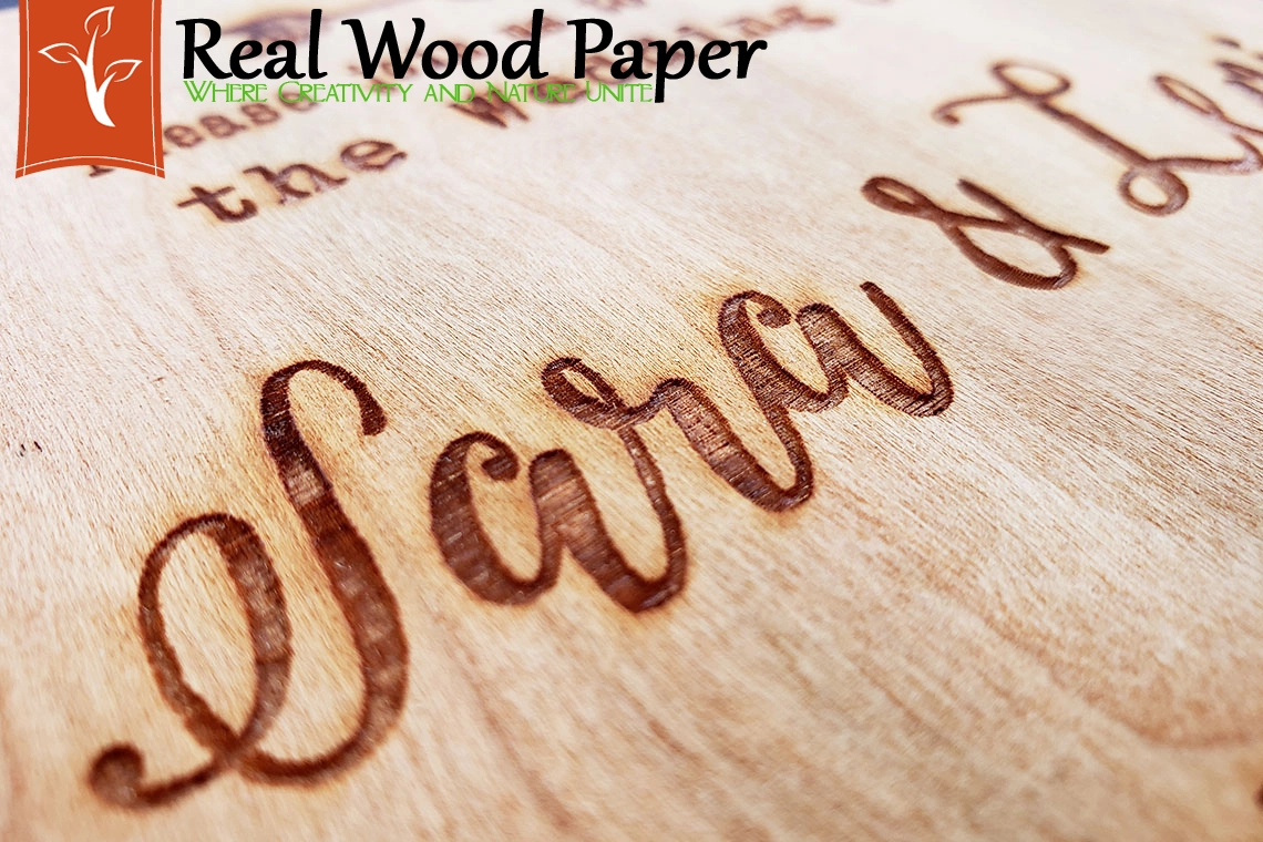 Real Wood Paper Laser Engraved