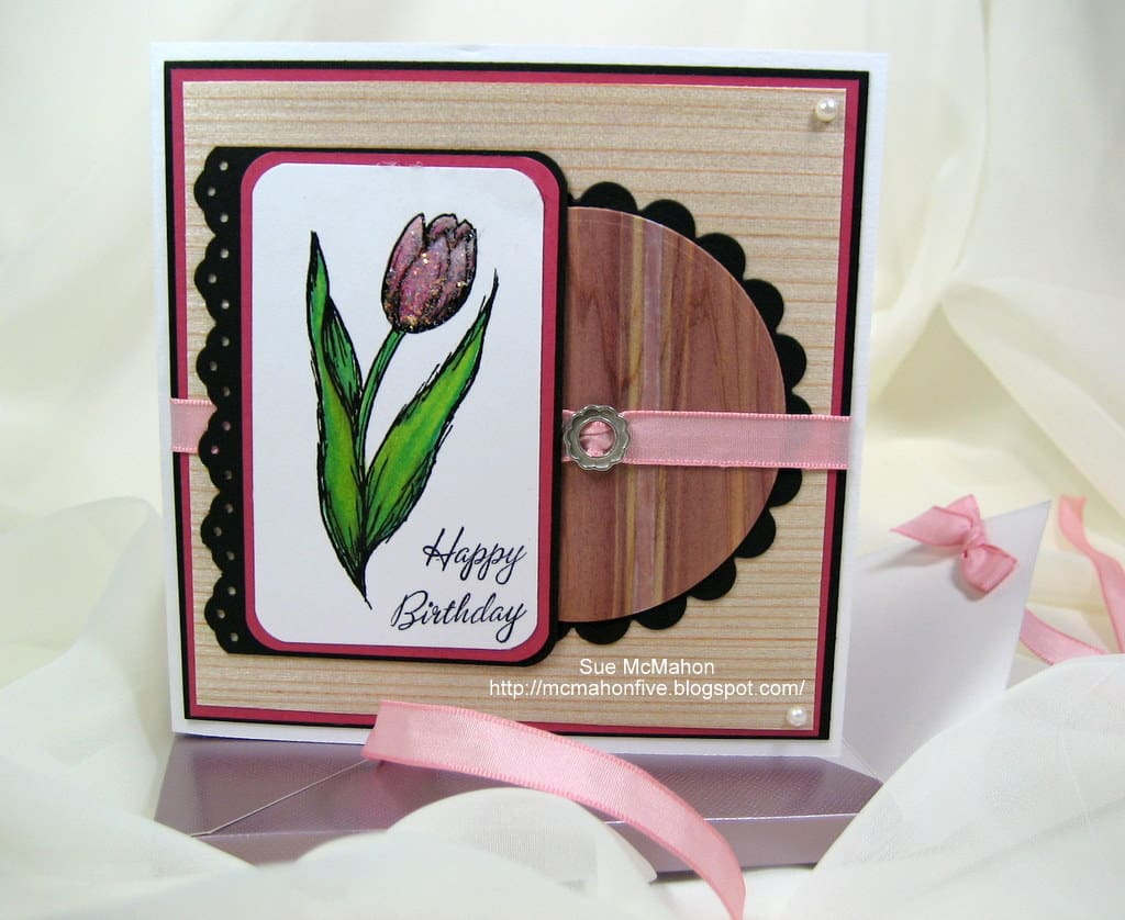 Tulip Digi with Cherry Sitka Spruce Wood Papers by Sue
