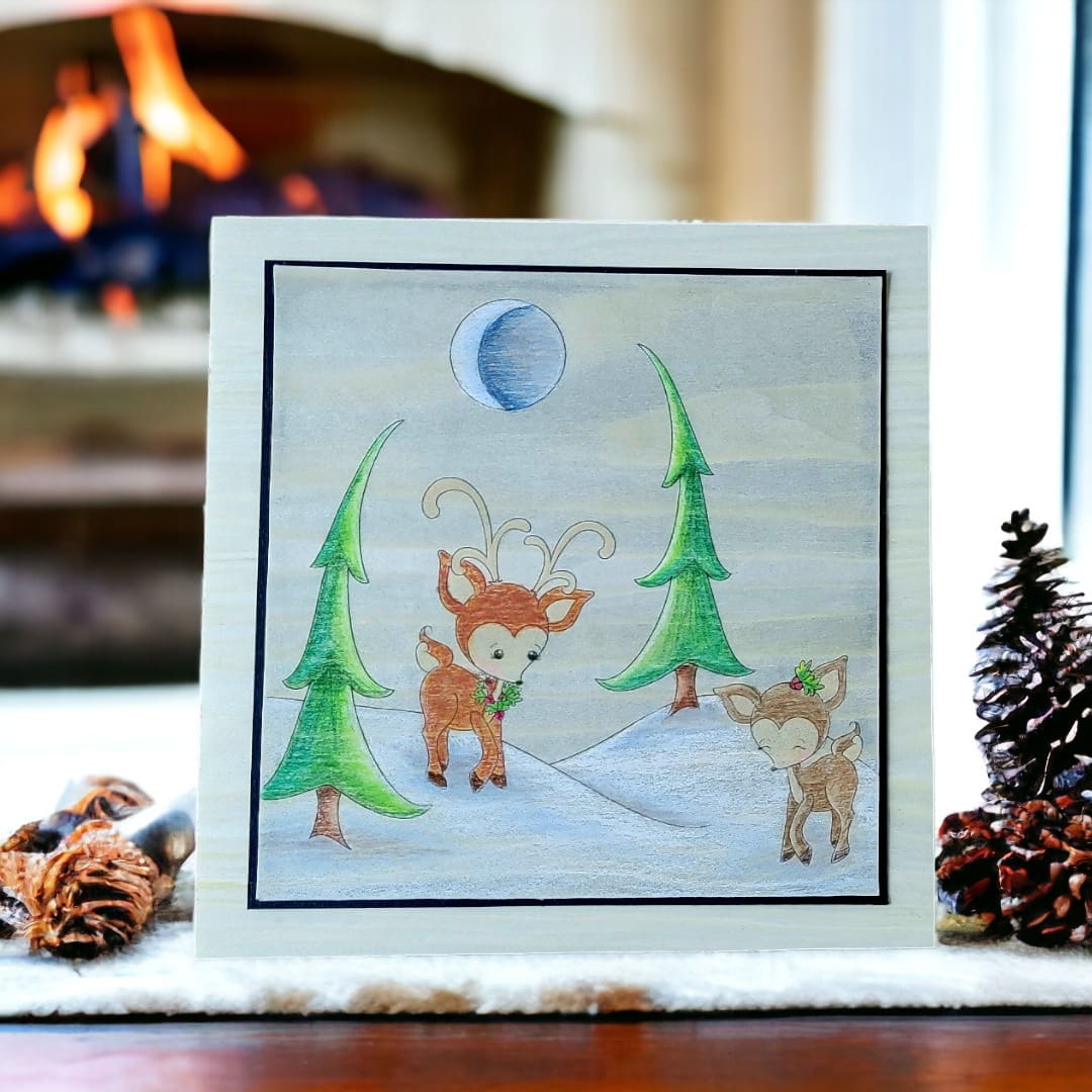 DIY Christmas Card Deer Digi Stamp