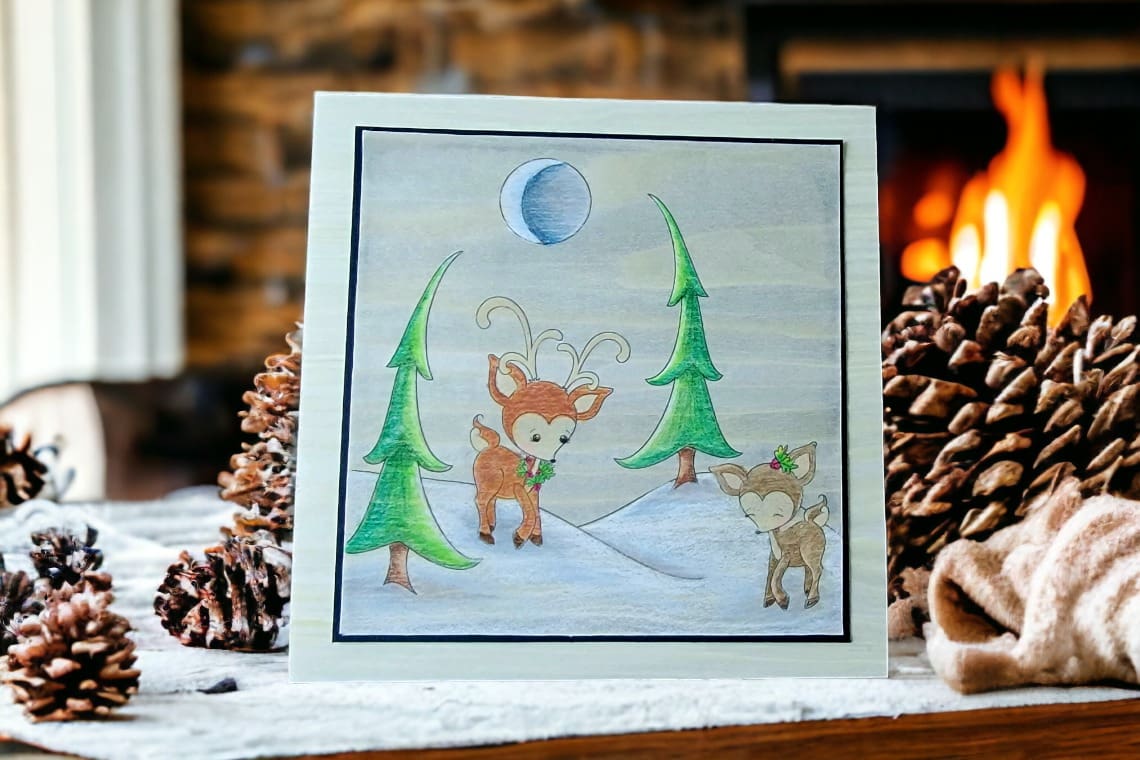 Real Wood Paper Christmas card