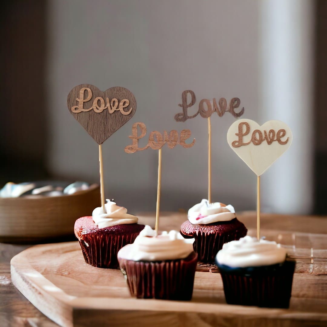 Wood Cutout Cupcake Picks