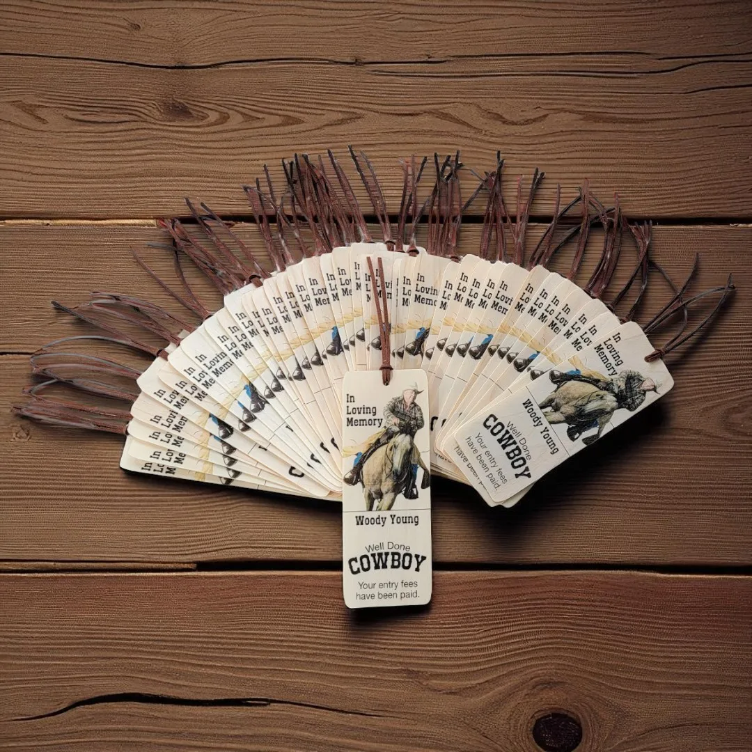 In Memory of Cowboy Wooden Bookmark In Memory of Cowboy Wooden Bookmark