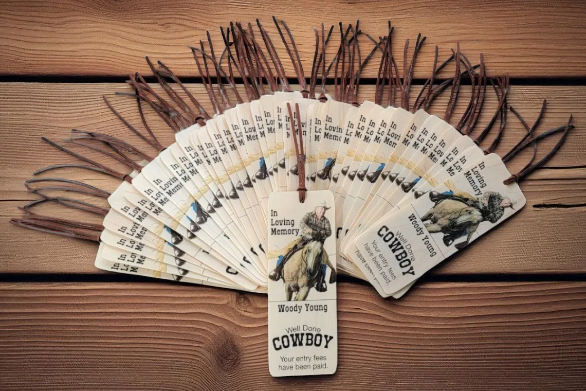 Wooden Memorial Bookmark for a Cowboy Wooden Memorial Bookmark for a Cowboy